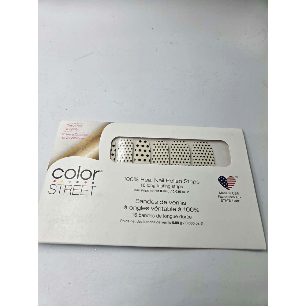 Color Street Polka Dot-Com White/Black Gloss Nail Polish Strips 0.035oz